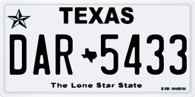 TX license plate DAR5433