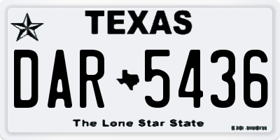 TX license plate DAR5436