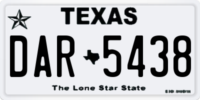 TX license plate DAR5438