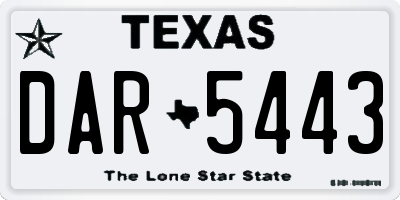 TX license plate DAR5443