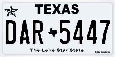 TX license plate DAR5447