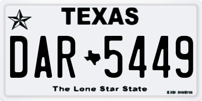 TX license plate DAR5449