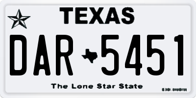 TX license plate DAR5451