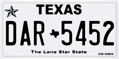 TX license plate DAR5452