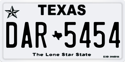 TX license plate DAR5454