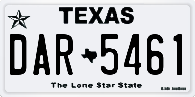 TX license plate DAR5461