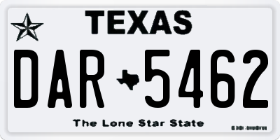 TX license plate DAR5462