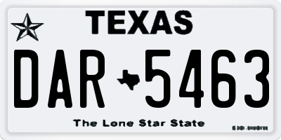 TX license plate DAR5463