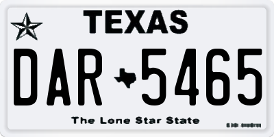 TX license plate DAR5465