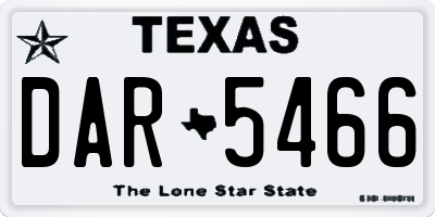 TX license plate DAR5466