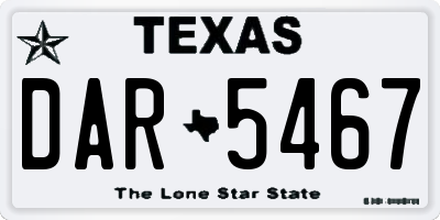 TX license plate DAR5467