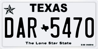 TX license plate DAR5470