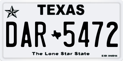 TX license plate DAR5472