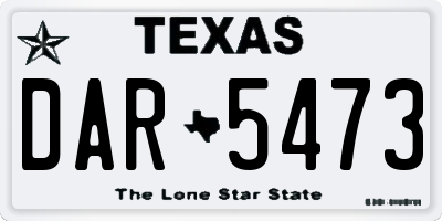 TX license plate DAR5473
