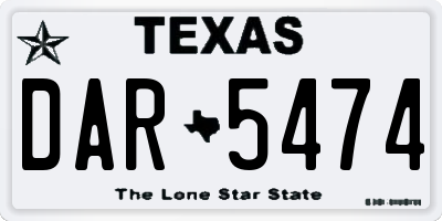 TX license plate DAR5474