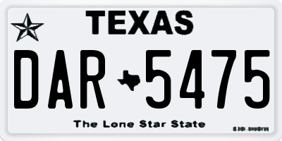 TX license plate DAR5475