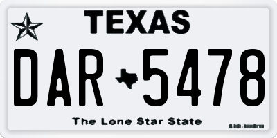 TX license plate DAR5478
