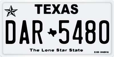 TX license plate DAR5480