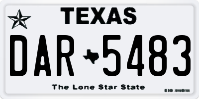 TX license plate DAR5483