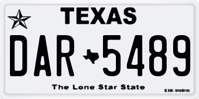 TX license plate DAR5489