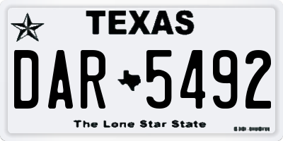 TX license plate DAR5492