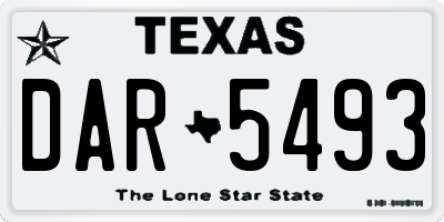 TX license plate DAR5493