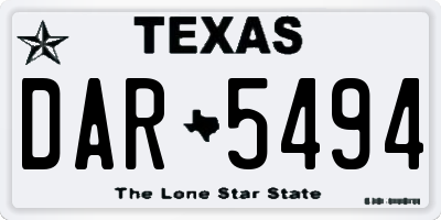 TX license plate DAR5494