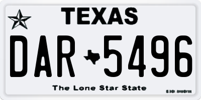 TX license plate DAR5496