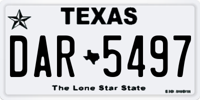 TX license plate DAR5497
