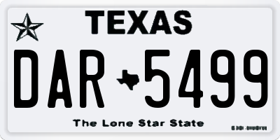 TX license plate DAR5499