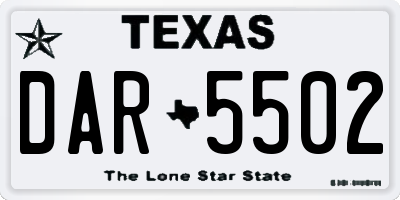TX license plate DAR5502