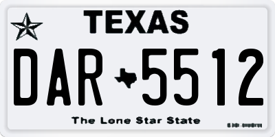 TX license plate DAR5512
