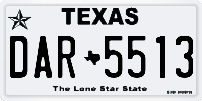 TX license plate DAR5513