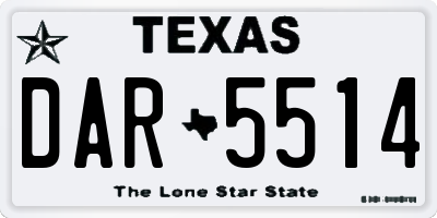 TX license plate DAR5514