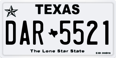 TX license plate DAR5521