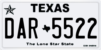 TX license plate DAR5522