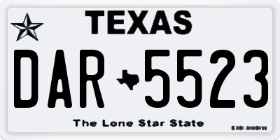 TX license plate DAR5523