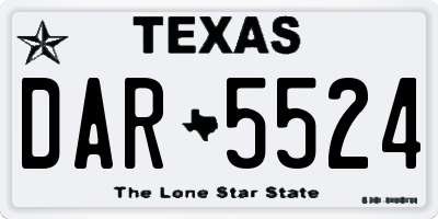 TX license plate DAR5524