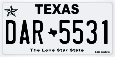 TX license plate DAR5531