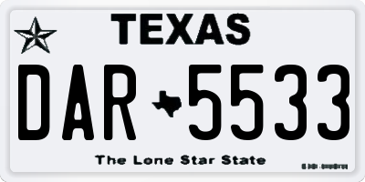 TX license plate DAR5533