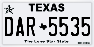 TX license plate DAR5535
