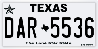 TX license plate DAR5536
