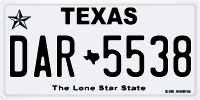 TX license plate DAR5538