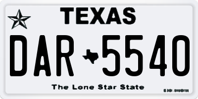 TX license plate DAR5540