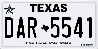 TX license plate DAR5541