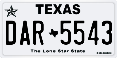 TX license plate DAR5543