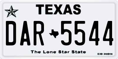 TX license plate DAR5544