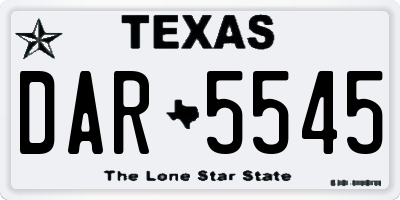 TX license plate DAR5545