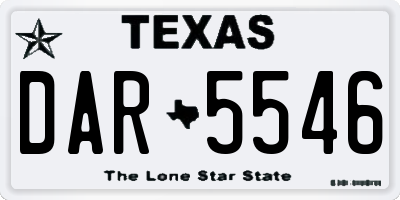 TX license plate DAR5546