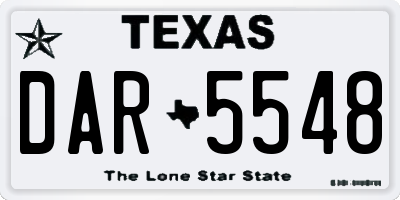 TX license plate DAR5548